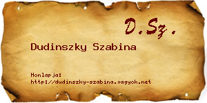 Dudinszky Szabina névjegykártya