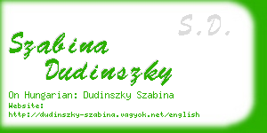 szabina dudinszky business card